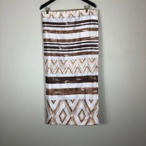 Brown & Cream Geometric Print Shower Curtain